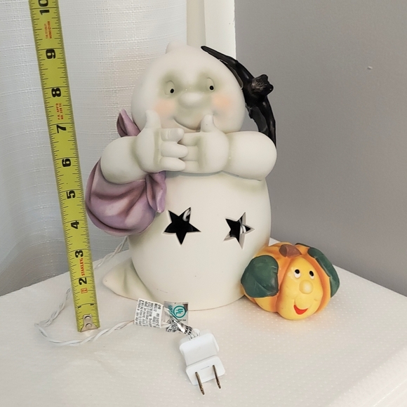 Vtg Halloween Ghost Light Bat Pumpkin Blanket Holiday Accent Light Electic - Picture 6 of 12